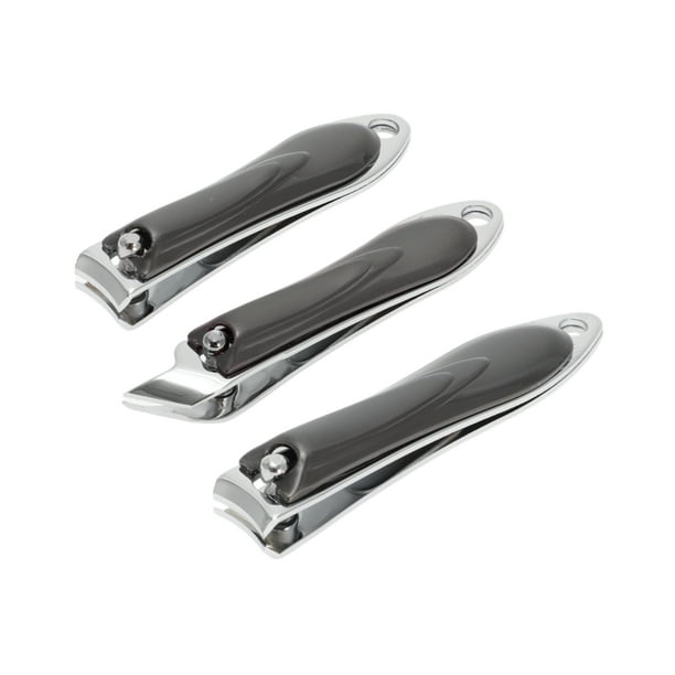 Conjunto de cortauñas conveniente Unique Bargains 1 Set cortauñas para uñas de los pies negro plata