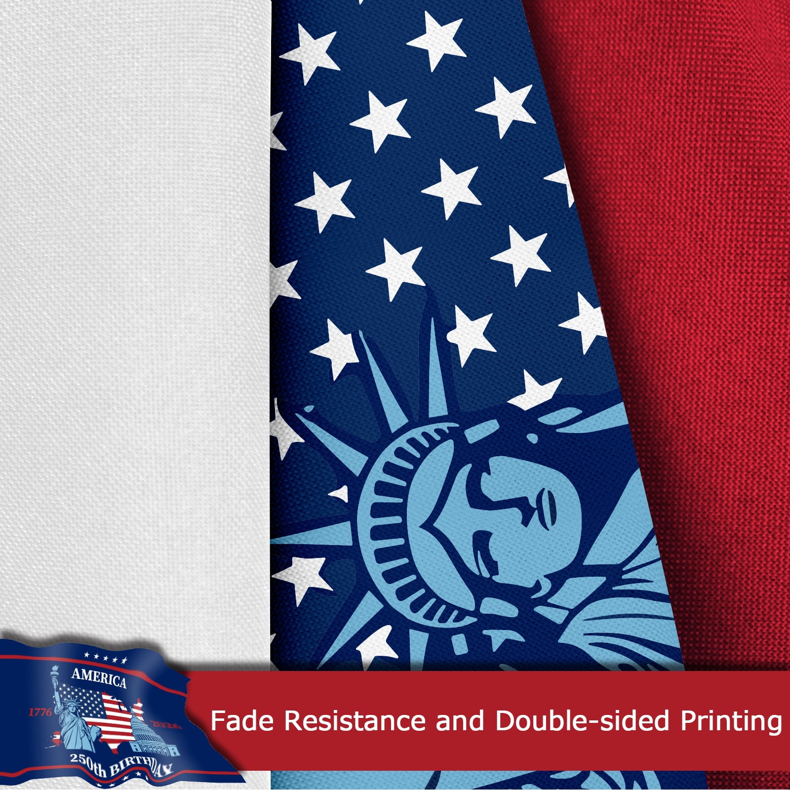 250 Anniversary USA Flag 1776-2026, 250 Year American Anniversary Commemorative Flag, 400D Heavy Duty Double-Sided Patriotic Banner for Indoor Outdoor, 4 Rows Stitched Hem 2 Brass Grommets