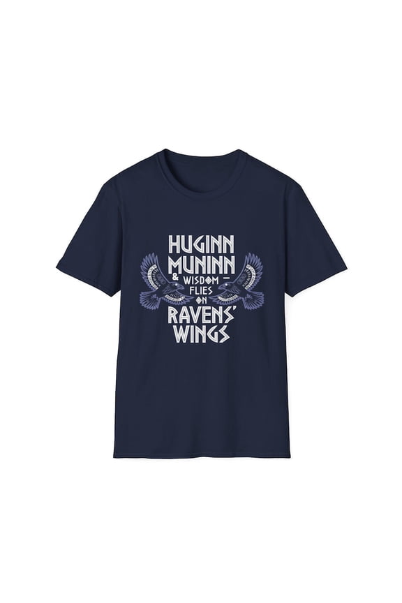 Viking T-Shirt Norse Mythology Raven Graphic Tee, Huginn Muninn Odin Ravens Shirt, Valhalla Viking Warrior Unisex Shirt, Scandinavian Pagan Tee