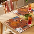 thumbnail image 4 of Western Cowboys Placemats Set of 6 Vintage Boho Abstract Cactus Orange Place Mats Indoor Wipeable Table Mats Washable Cloth Dining Table Placemats for Kitchen Holiday Party Home Decor 13x19 Inch, 4 of 9