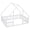 White, variant on Twin Floor Bed, Wooden Montessori Bed Frame with Roof and Fence Guardrails, Natural