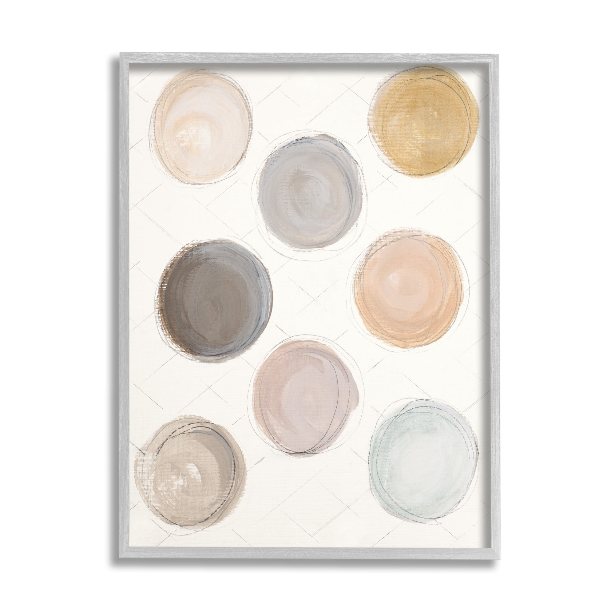 Stupell Industries Dull Paint Circles Quilted Beige Linen Backdrop,11 x 14, Design by Patricia Pinto