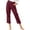 Wine, variant on Oksale Linen Ankle Pants Women Casual Dressy Cuffed Hem Petite Pants with Pockets Lightweight High Waisted Button Summer Pants 2026 Gray M