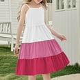 thumbnail image 5 of Nmnitkp Girl Dresses Cute Dresses for Girls Sundress Summer Boho Sleeveless Strap Smocked Tiered Dresses Hot Pink,4 Years, 5 of 7