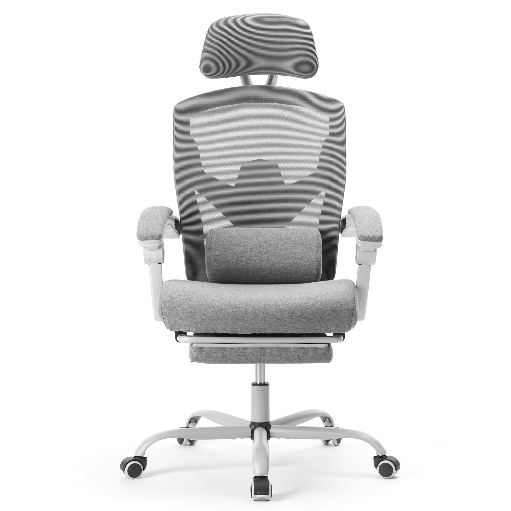 CONCETTA Ergonomic High Back Mesh Office Chair with Headrest, Footrest, Armrests for Adults, Gray