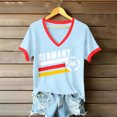 thumbnail image 1 of Women's Football Graphic T-Shirt, Women's V-Neck Short Sleeve Letter Print T-Shirt for Casual Summer for Soccer Tournament 2026 Blue Size: 2XL, 1 of 5