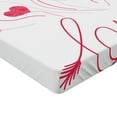 thumbnail image 2 of Ambesonne Retro Fitted Sheet, Love Heart Balloons, Queen Size, Magenta Rose White, 2 of 3