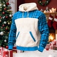 thumbnail image 2 of Lmnyox Men's Christmas Hoodies Plaid Print Long Sleeve Fleece Sweatshirts Thermal Casual Pullover with Pocket, 2 of 3