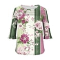 thumbnail image 7 of DeHolifer Women's Tops Half Sleeve Crewneck Floral Printed Casual Loose Tunic Tops Dressy T-Shirts Purple L, 7 of 7