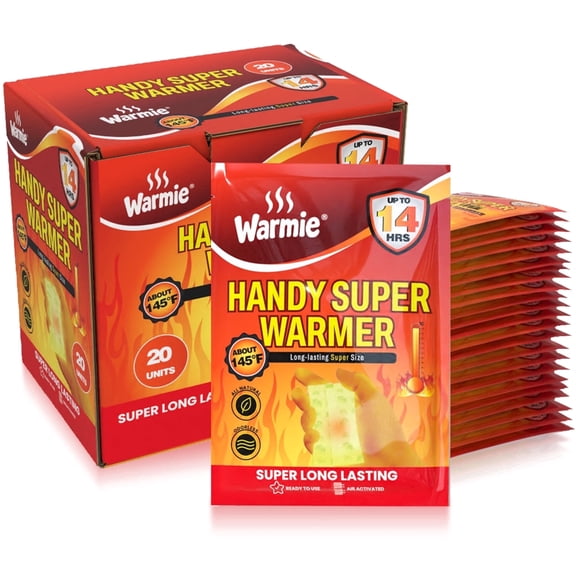 Warmie Super Hand and Body Warmer, Extra-Wide Long-Lasting Air-Activated Heat Packs, Higher Temperature, 20 Counts, Premium Materials & Korean Tech