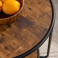 thumbnail image 7 of Round Ottoman with Storage Set of 2 with Coffee Table, 3 in 1 Combination Nesting Furniture Set, Boucle Upholstered Storage Ottoman, Vanity Stool, End Side Table Combo, Dark Yellow, 7 of 7