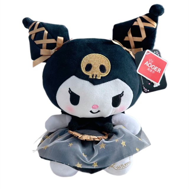 Sanrio Black Gold Series Muñecas De Peluche Cinnamoroll Kuromi Melody Hello Kitty Juguetes Para Niños Regalo Para 3 Fivean unisex