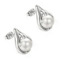 thumbnail image 4 of Yoursfs Silver Pearl Drop Earrings for Women Platinum Plated Freshwater Cultured Big Pearl Earrings Elegant Prom Jewelry, 4 of 5