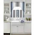 thumbnail image 4 of Navy Blue Grey Kitchen Curtains Swag Valance and Tier Curtains Set 24 Inch Length, Gray Farmhouse Modern Rustic Rod Pocket Drape Panels Pair Swag Curtain for Bathroom/Cafe/Window, 4 of 6