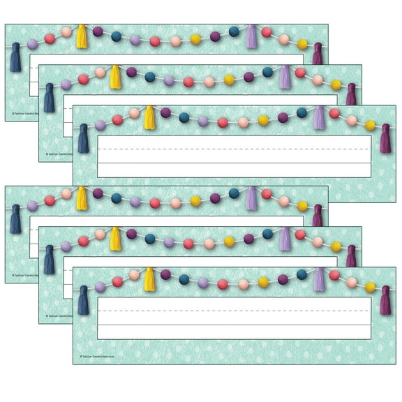 Teacher Created Resources Oh Happy Day Flat Name Plates, 36 Per Pack, 6 Packs