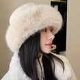 thumbnail image 6 of SikaFu Autumn And Winter Hat Girl Solid Color Hair Along The Thickened Warming Large Eaves And Ear Protecting The Cold And Cold Face, The Face Of The Small Mongolian Hat, 6 of 6