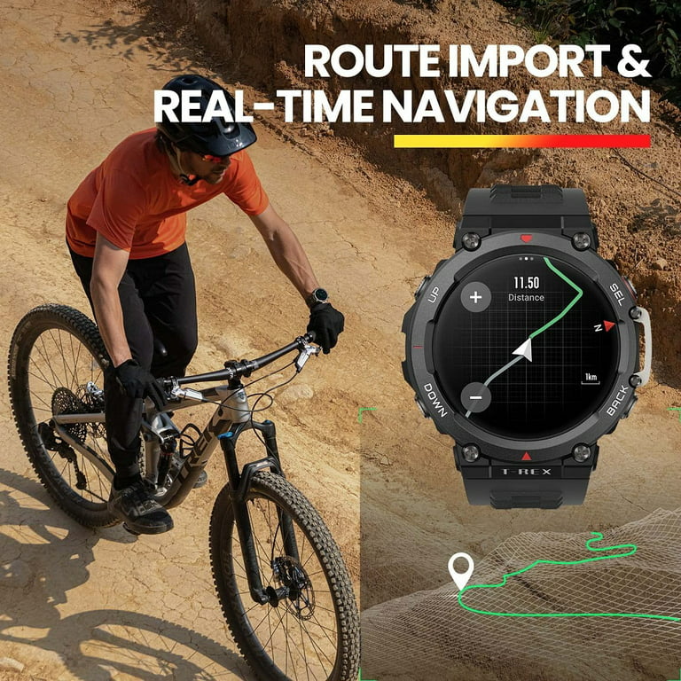 Amazfit T-Rex 2 Smart Watch: Dual-Band & 5 Satellite Positioning - 24-Day Battery Life - Ultra-Low Temperature Rugged Outdoor GPS Military Smartwatch W2170OV3N - Desert Khaki - Walmart.com