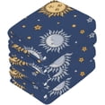 thumbnail image 2 of Coolnut 4 PCS Sun and Stars Washcloths, 12 X 12 Inches Cotton Wash Cloths, Highly Absorbent and Soft Face Towels for Bathroom,Gym,Hotel and Spa, 2 of 6