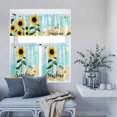 thumbnail image 6 of 3 Piece Kitchen Curtains and Valances Set Farm Sunflowers Cafe Curtains 24 Inch Length Idyllic Country Botanical Bee Turquoise Valance & Tier Curtain for Living Room Bedroom Window 54"x18"+27"x24"*2, 6 of 6