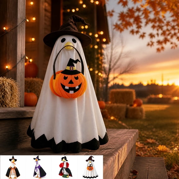 Halloween Goose Costume 23 Inch Porch Set Holiday Garden Decoration Patio Terrace Lawn Cloth Spooky Outfit by MPOISVA