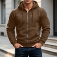 thumbnail image 4 of Xdegoge Mens Full Zip Up Hoodie Athletic Sweatshirt Jacket with Drawstring and Chest Zipper Pocket Casual Fall Winter Activewear Outerwear Coat, 4 of 8