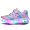 thumbnail image 4 of Kids Roller Skates Light up Shoes with Wheels Shoes LED USB Charging Roller Sneakers for Girls Boys Birthday Christmas Gift, 4 of 16