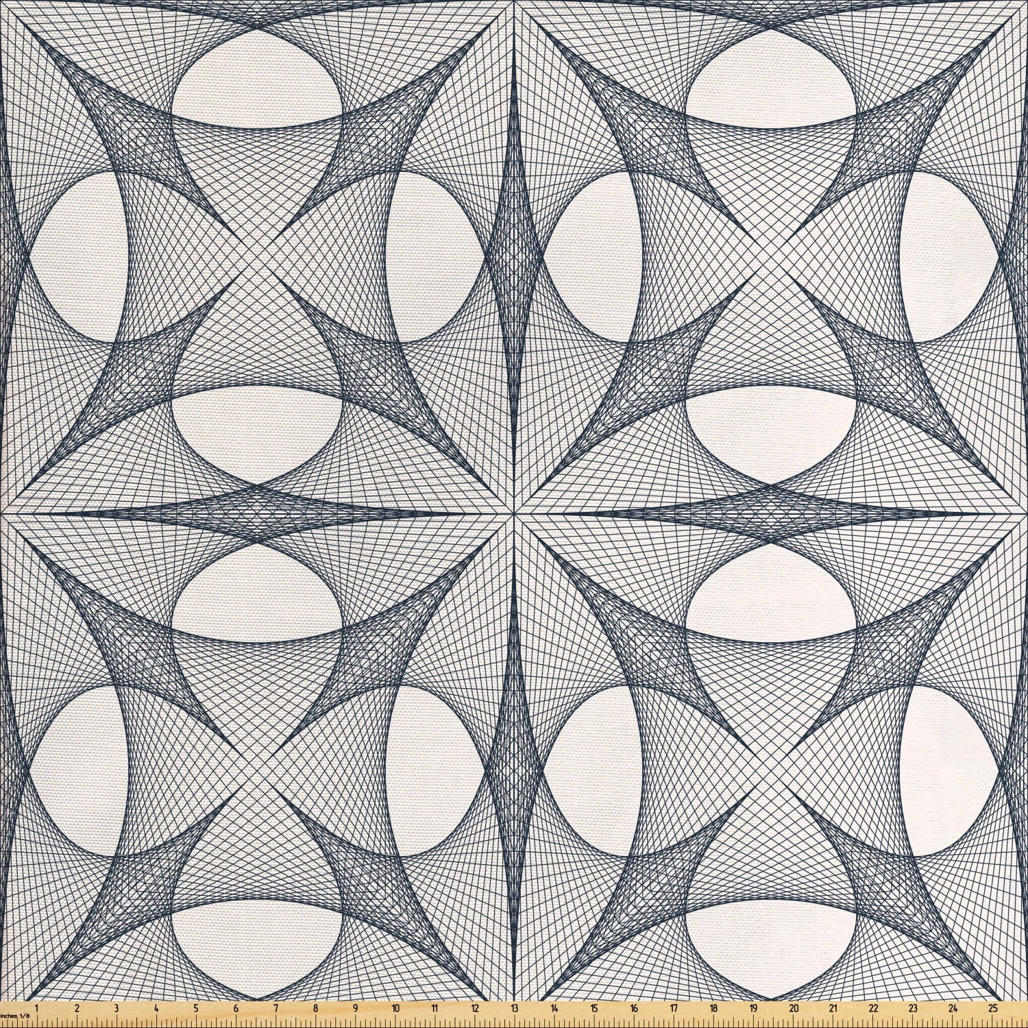 Geometric Fabric by the Yard Upholstery, Angular Shapes with Stripes ...