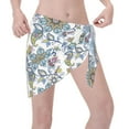 thumbnail image 3 of JUNZAN Women Chiffon Short Sarongs Cover Ups Beach Swimsuit Wrap Skirt,Flowers and Butterflies, 3 of 7