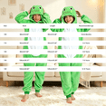 thumbnail image 6 of Ruyang Kids Plush Hooded Jumpsuit Frog Animal Long Sleeve Zip Up Bodysuits Toddler Boys Girls Holiday Dress Up Role Play Outfit, 6 of 9