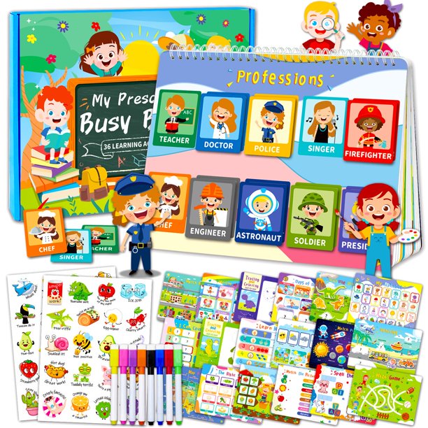 Busy Book HomSeon 36 Theme Montessori para niños pequeños de más de 3 años