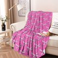 thumbnail image 2 of Pink Breast Cancer Round Blanket,Comfortable Soft Flannel Throw Blanket,All Season,Warm Lightweight Blankets for Sofa Bed Couch Living Room Chair 47"x47", 2 of 5