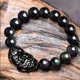 thumbnail image 5 of Pulsera De Obsidiana Colorida Que Imita Los Ojos De Color Natural Pulsera Pi Xiu Buena Suerte Riqueza Pulseras Unisex 12 Mm Inevent AP005742-00, 5 of 6