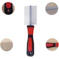 thumbnail image 2 of Double-sided stainless steel pet comb, 19.5 x 5 cm, professional metal grooming and shedding brush, cat and dog grooming comb cutting tool, double-sided fur rake tool, 2 of 5