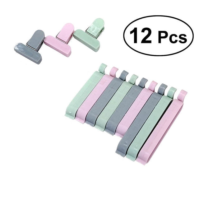 EeaseMX Juego de 12 pinzas para bolsas de alimentos frescos, para el hogar, para guardar refrigerios, sellador de bolsas al vacío, mini herramienta de sellado al vacío para cocina