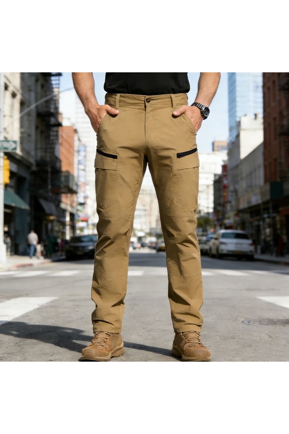 Mens Tactical Cargo Pants Solid Casual Outdoor Work Trousers with Pockets for Hiking Daily Gift