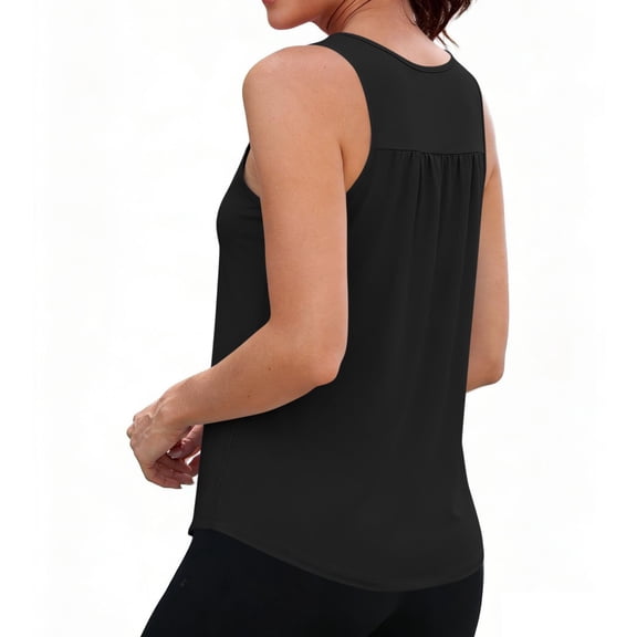 WHEANG Workout Tank Tops for Women Quick Dry Loose Racerback Tank Tops for Women Sleeveless Running Athletic Tops Breathable Summer Tank Tops Womens Summer Tops Black XL