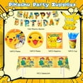 thumbnail image 3 of Pokemon Theme Party Supplies, 114Pcs Pokemon Party Tableware - Yellow Table Cloth Banner Plates Napkins Cups for Birthday Decorations, 3 of 7