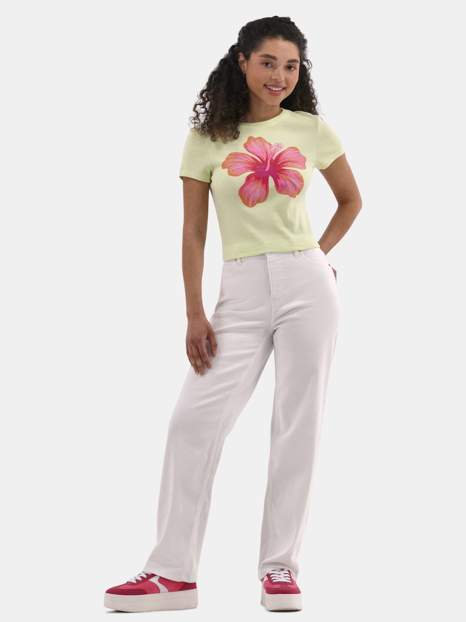 No Boundaries Graphic Cotton Baby Tee, Women's