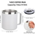 thumbnail image 2 of Volhoply Tasse à Café en Acier Inoxydable Isolée 14oz avec Couvercle en Vrac, Lot de 4, Tasse à Café de Voyage à Double Paroi sous Vide avec Poignée, Gobelets Réutilisables, Tasses de Camping Gardent au Chaud, Cadeaux de Noël (Assortis, 4), 2 of 6