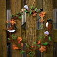 thumbnail image 4 of Metal Garden Art Wreath Titmouse Metal Bird Window Hanging Wreath Iron Wreath, 4 of 7