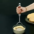 thumbnail image 2 of Gymnture Stainless Steel Potato Masher w/ Wooden Handle for Veggies & Beans, 2 of 10