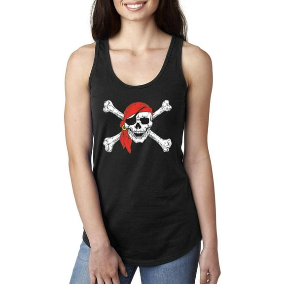 Women's Racerback Tank Top - Jolly Roger Skull & Crossbones