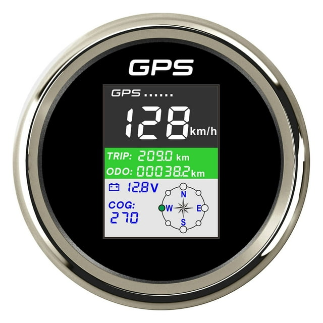 85mm Digital GPS Speedometer Gauge Waterproof TFT Screen MPH Knots Km/h Adjusted GPS Antenna For Boat Car Motorcycle Odometer ,Universal Compatibility