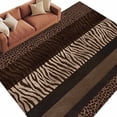 thumbnail image 3 of 6x9 Washable Area Rug, Brown Zebra Leopard Print Non-Slip Large Rectangle Rug for Living Room Dining Room, Country Vintage Animal Skin Print Indoor Floor Mat for Home Decor, 3 of 9