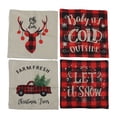 thumbnail image 2 of Fundas de almohada decorativas, 4 fundas de almohada navideñas, fundas de almohada de lino, fundas de almohada diseñadas para precisión, 2 of 9