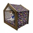 thumbnail image 1 of Funny Pet House, Funny Cartoon Style Jungle Animals Palm Leaves on Purple Background Savannah Theme, Outdoor & Indoor Portable Dog Kennel with Pillow and Cover, 5 Sizes, Multicolor, by Ambesonne, 1 of 5