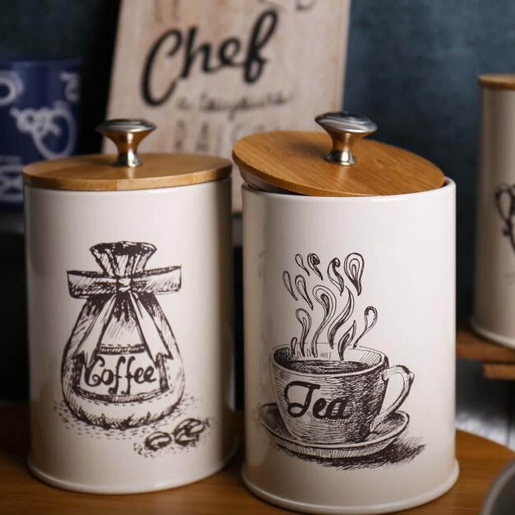Colcolo Food Storage Containers Set with Lids, Canister Set for Kitchen Coffee Tea Sugar Container Counter Farmhouse Home Kitchen Décor