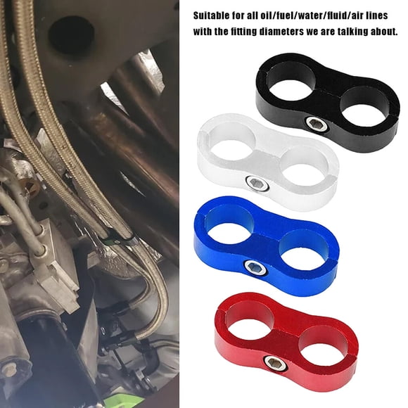 pitrice 4Pcs Hose Separator Clamp 4AN 8AN 10AN 12AN Oil Fuel Hose Line锛?Pcs/lot 6AN Separator Clamp Adapter For Oil Fuel Line銆?blue AN4