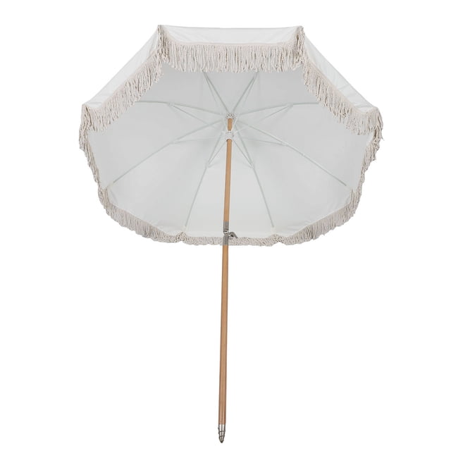 Sombrilla De Patio Con Flecos Elegantes, Gran Protección Solar, Mesa De Exterior, Sombrilla De Mercado Para Jardín, Terraza, Piscina