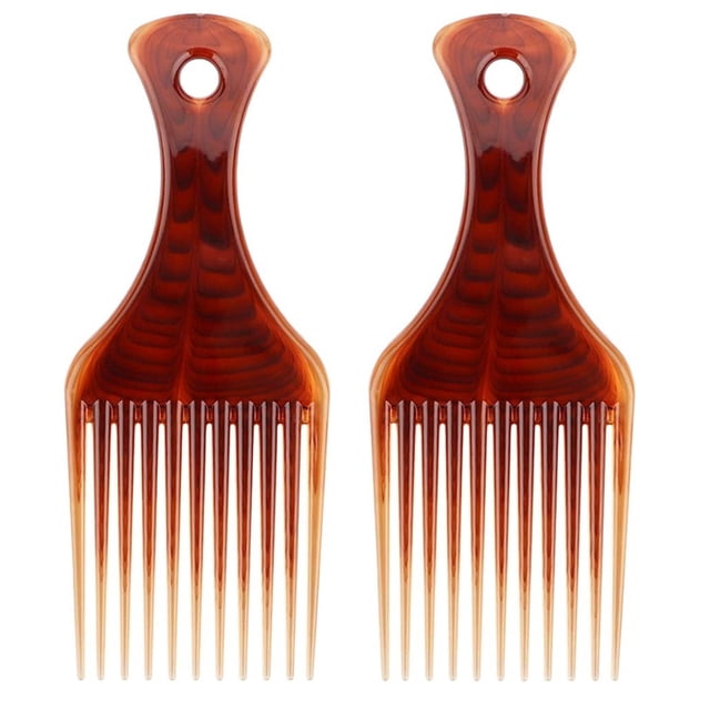 OPALESQUE Peine para Cabello Rizado, Paquete de 2, Levantamiento Afro Suave, Desenredado, Diente Ancho, sin Frizz, Herramienta de Peinado para Hombre